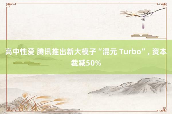 高中性爱 腾讯推出新大模子“混元 Turbo”， 资本裁减50%