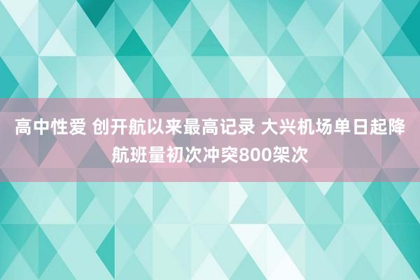 高中性爱 创开航以来最高记录 大兴机场单日起降航班量初次冲突800架次