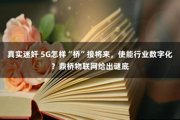 真实迷奸 5G怎样“桥”接将来，使能行业数字化？鼎桥物联网给出谜底