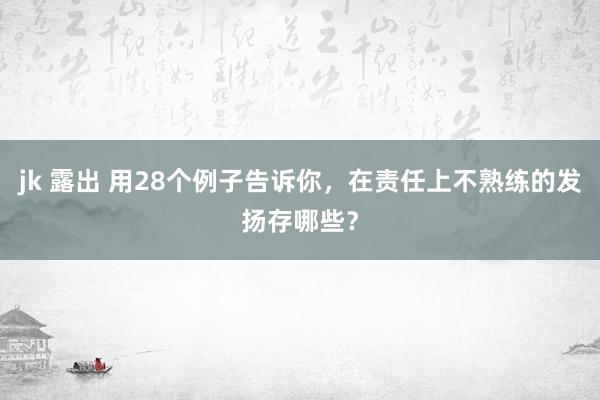 jk 露出 用28个例子告诉你，在责任上不熟练的发扬存哪些？