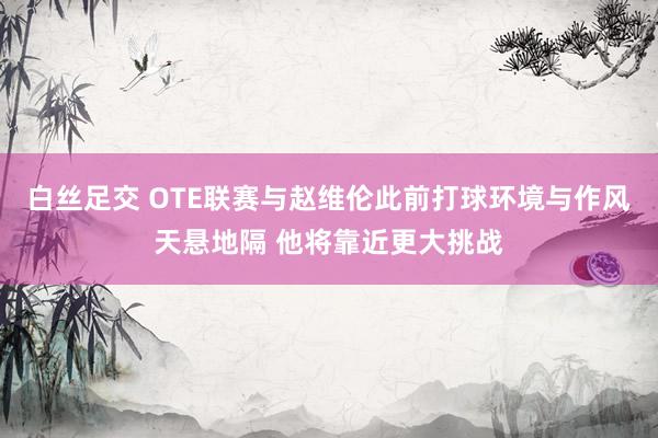 白丝足交 OTE联赛与赵维伦此前打球环境与作风天悬地隔 他将靠近更大挑战