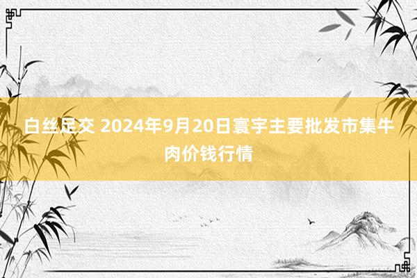 白丝足交 2024年9月20日寰宇主要批发市集牛肉价钱行情