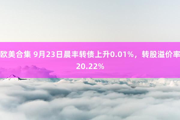 欧美合集 9月23日晨丰转债上升0.01%，转股溢价率20.22%