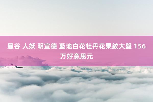 曼谷 人妖 明宣德 藍地白花牡丹花果紋大盤 156万好意思元