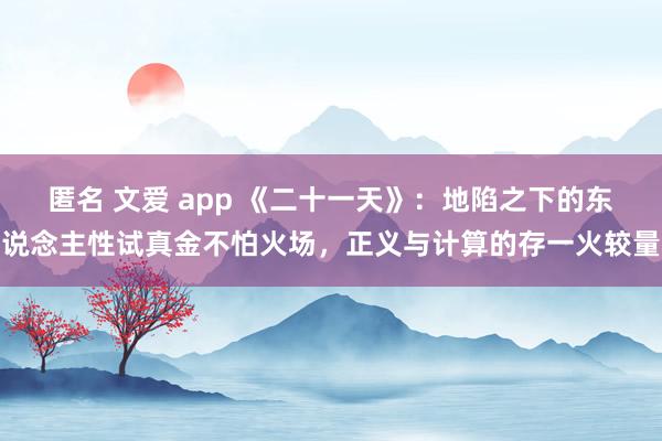 匿名 文爱 app 《二十一天》：地陷之下的东说念主性试真金不怕火场，正义与计算的存一火较量