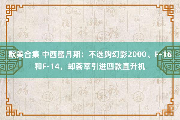 欧美合集 中西蜜月期：不选购幻影2000、F-16和F-14，却荟萃引进四款直升机