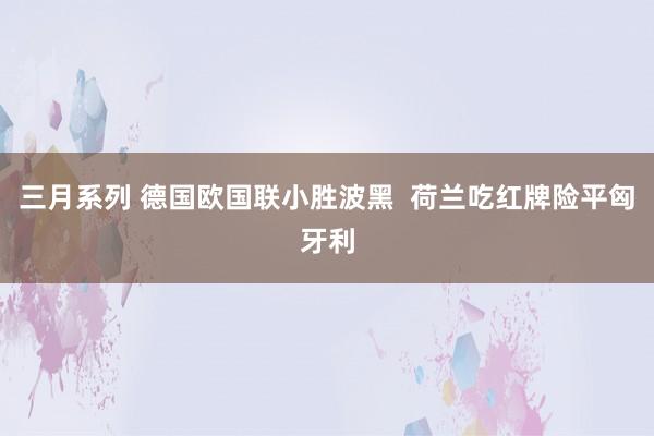 三月系列 德国欧国联小胜波黑  荷兰吃红牌险平匈牙利