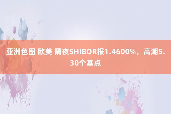 亚洲色图 欧美 隔夜SHIBOR报1.4600%，高潮5.30个基点