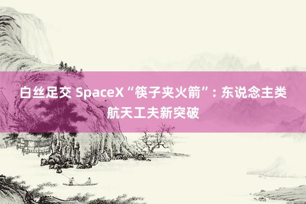 白丝足交 SpaceX“筷子夹火箭”: 东说念主类航天工夫新突破