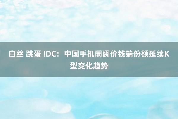 白丝 跳蛋 IDC：中国手机阛阓价钱端份额延续K型变化趋势