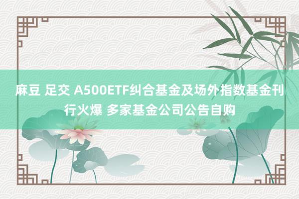 麻豆 足交 A500ETF纠合基金及场外指数基金刊行火爆 多家基金公司公告自购