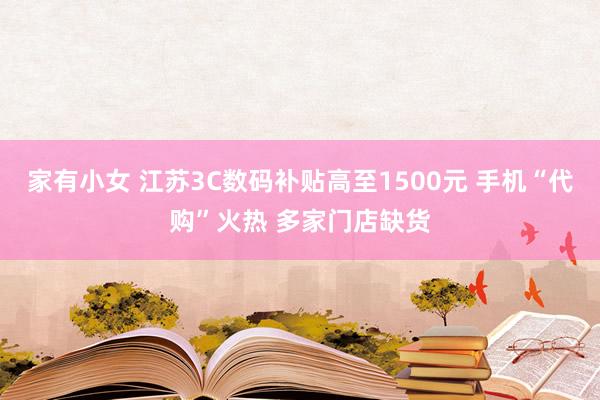 家有小女 江苏3C数码补贴高至1500元 手机“代购”火热 多家门店缺货