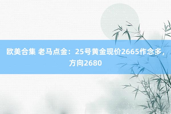 欧美合集 老马点金：25号黄金现价2665作念多，方向2680