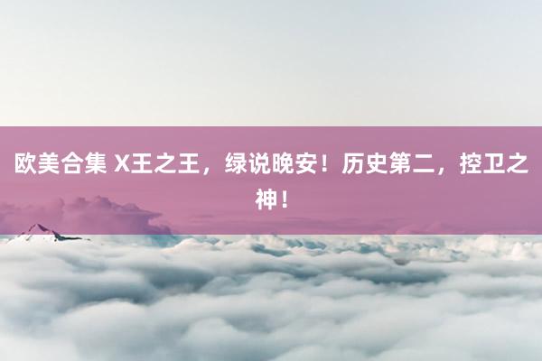 欧美合集 X王之王，绿说晚安！历史第二，控卫之神！