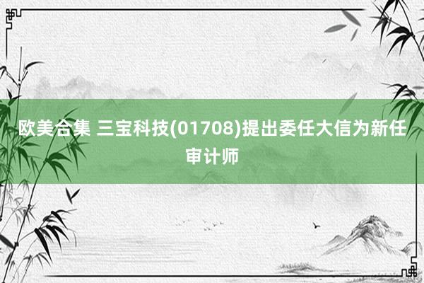 欧美合集 三宝科技(01708)提出委任大信为新任审计师