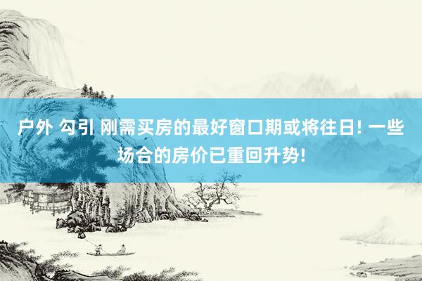 户外 勾引 刚需买房的最好窗口期或将往日! 一些场合的房价已重回升势!