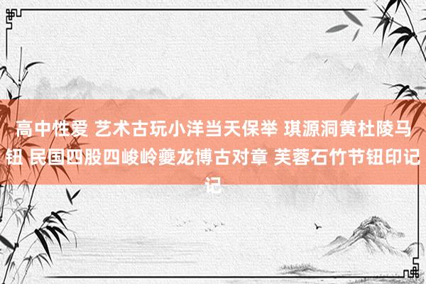 高中性爱 艺术古玩小洋当天保举 琪源洞黄杜陵马钮 民国四股四峻岭夔龙博古对章 芙蓉石竹节钮印记