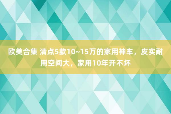 欧美合集 清点5款10~15万的家用神车，皮实耐用空间大，家用10年开不坏